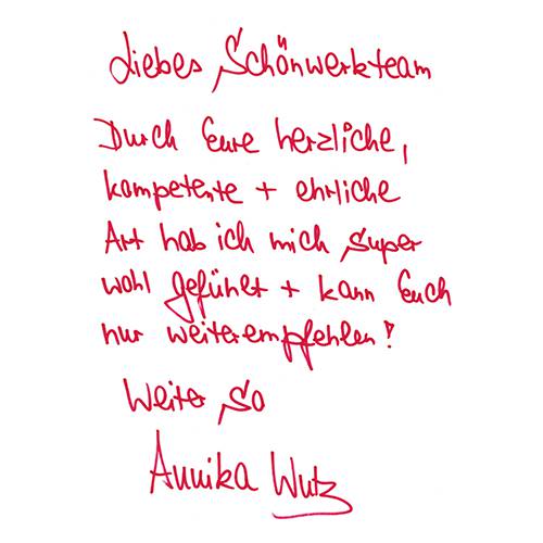 Das Schönwerk Team bedankt sich für die tolle Bewertung Das Schönwerk Team bedankt sich für die tolle Bewertung
